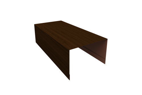 Крышка для забора из сайдинга Блок-хаус new Grand Line 0,45 Print Elite Choco Wood TwinColor (2,5м)