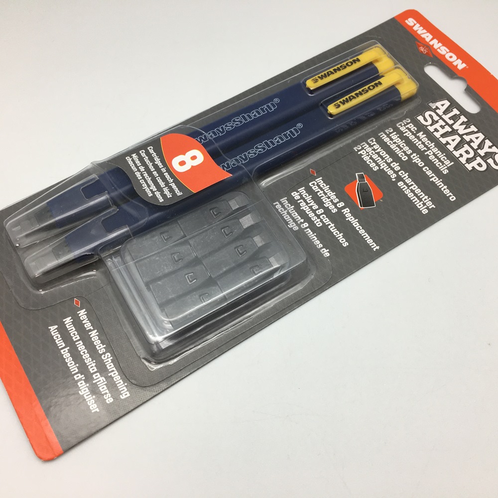 Карандаши Swanson Always Sharp, 2 штуки + 8 запасных грифелей