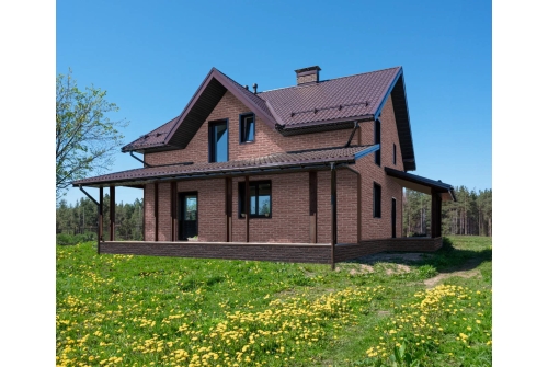 Фасадная панель Grand Line Колотый камень Design Plus корица с белым швом