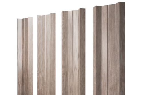 Штакетник М-образный A с прямым резом Grand Line 0,45 Print Elite White Wood TwinColor
