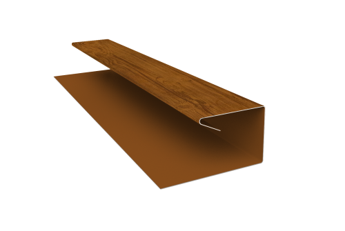 Планка П-образная завершающая сложная (КД) 0,45 Print Elite Golden Wood TwinColor (2м)