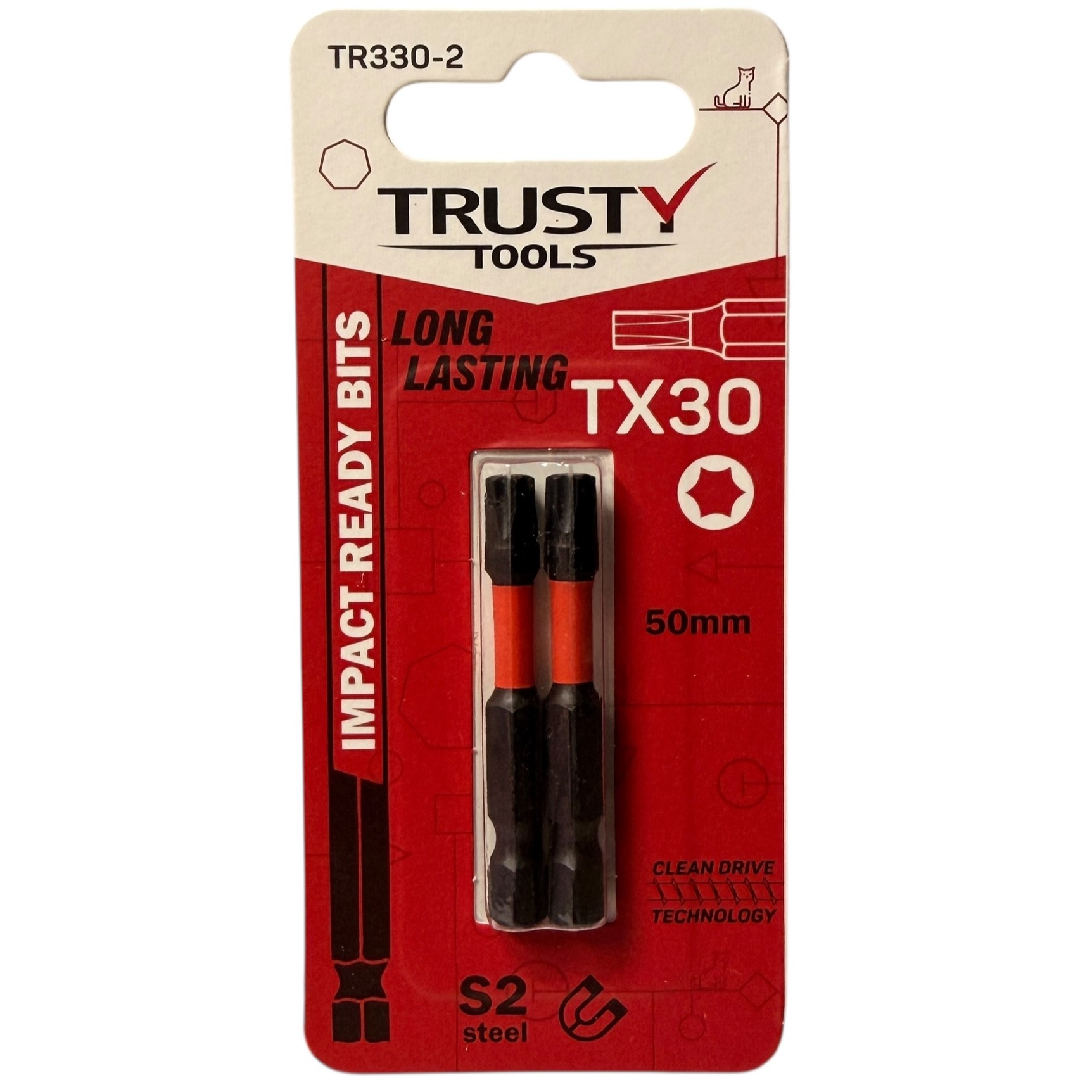 Биты ударные Trusty-Tools TX30 50 мм (2 шт)