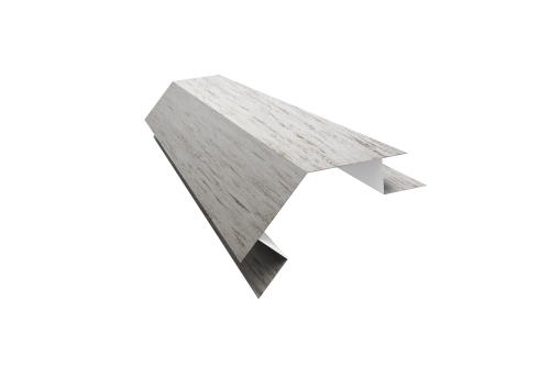 Планка угла внешнего сложного 135 градусов Блок-Хаус new Grand Line 0,45 Print Elite Snow Wood TwinColor (3м)