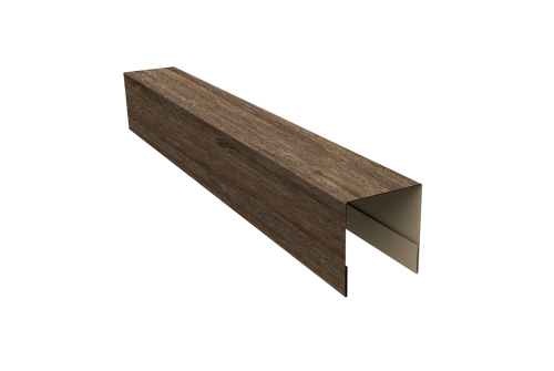 Планка боковая для забора из сайдинга Блок-хаус new Grand Line 0,45 Print Elite Nordic Wood TwinColor (2,5м)