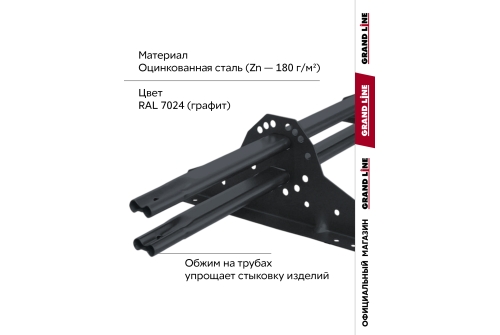 Снегозадержатель трубчатый Grand Line RAL 7024 1,5м ШК