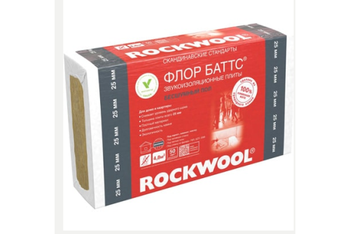 Утеплитель RockWool Флoр Баттс И 1000х600х50 (2,40м2, 0,12м3)