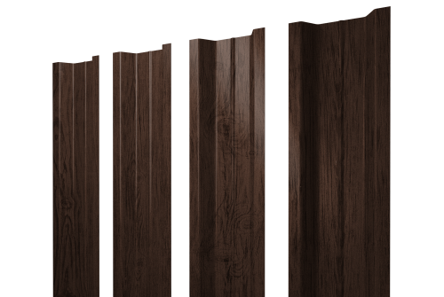 Штакетник П-образный B с прямым резом Grand Line 0,45 Print Premium Antique Wood TwinColor