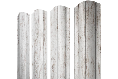 Штакетник Круглый фигурный Grand Line 0,45 Print Elite Snow Wood TwinColor