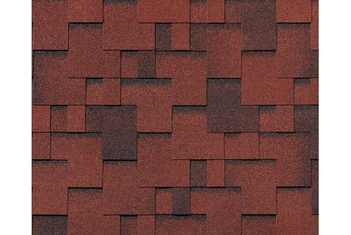Черепица гибкая RoofShield Фемили Эко Лайт Модерн красный с оттенением