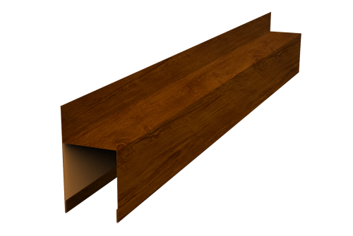 Планка опорная составная внешняя для забора жалюзи Palermo Grand Line 0,45 Print Premium Golden Wood Intense FTC (2м)