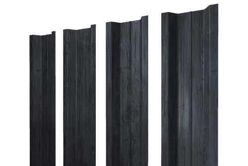 Штакетник П-образный B с прямым резом Grand Line 0,45 Print Premium Grey Wood TwinColor
