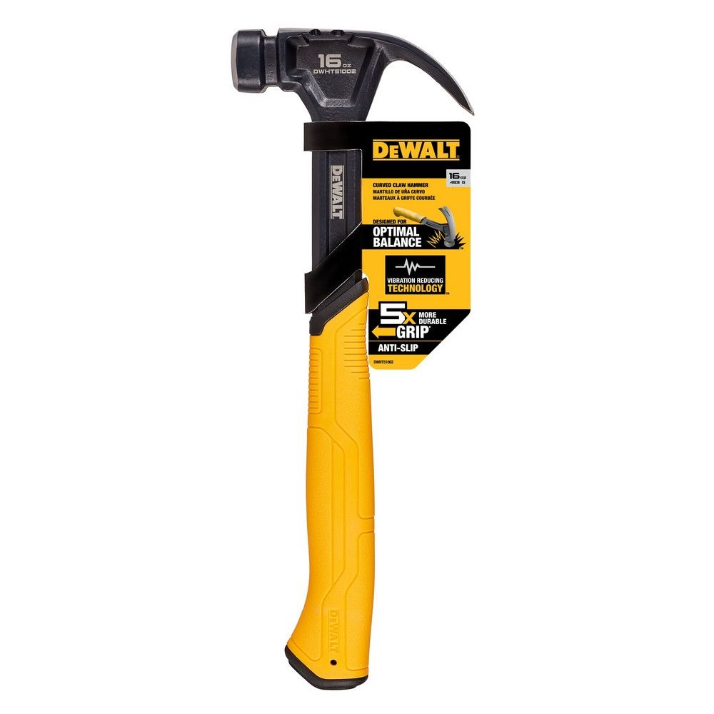 Молоток с закруглённым гвоздодёром DeWalt 16oz (454 гр)