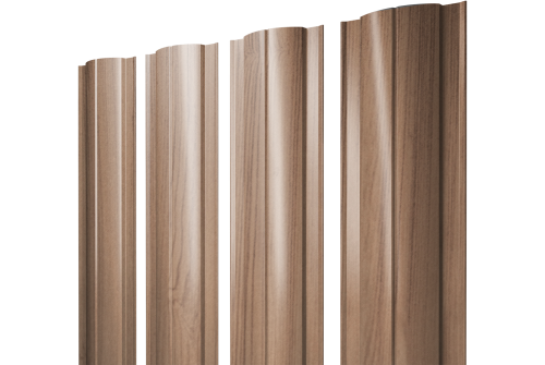 Штакетник Круглый с прямым резом Grand Line 0,45 Print Elite Honey Wood TwinColor
