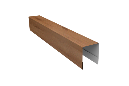 Планка боковая для забора из сайдинга Квадро Брус, Вертикаль Grand Line 0,45 Print Premium Pine Wood Fresh (2,5м)