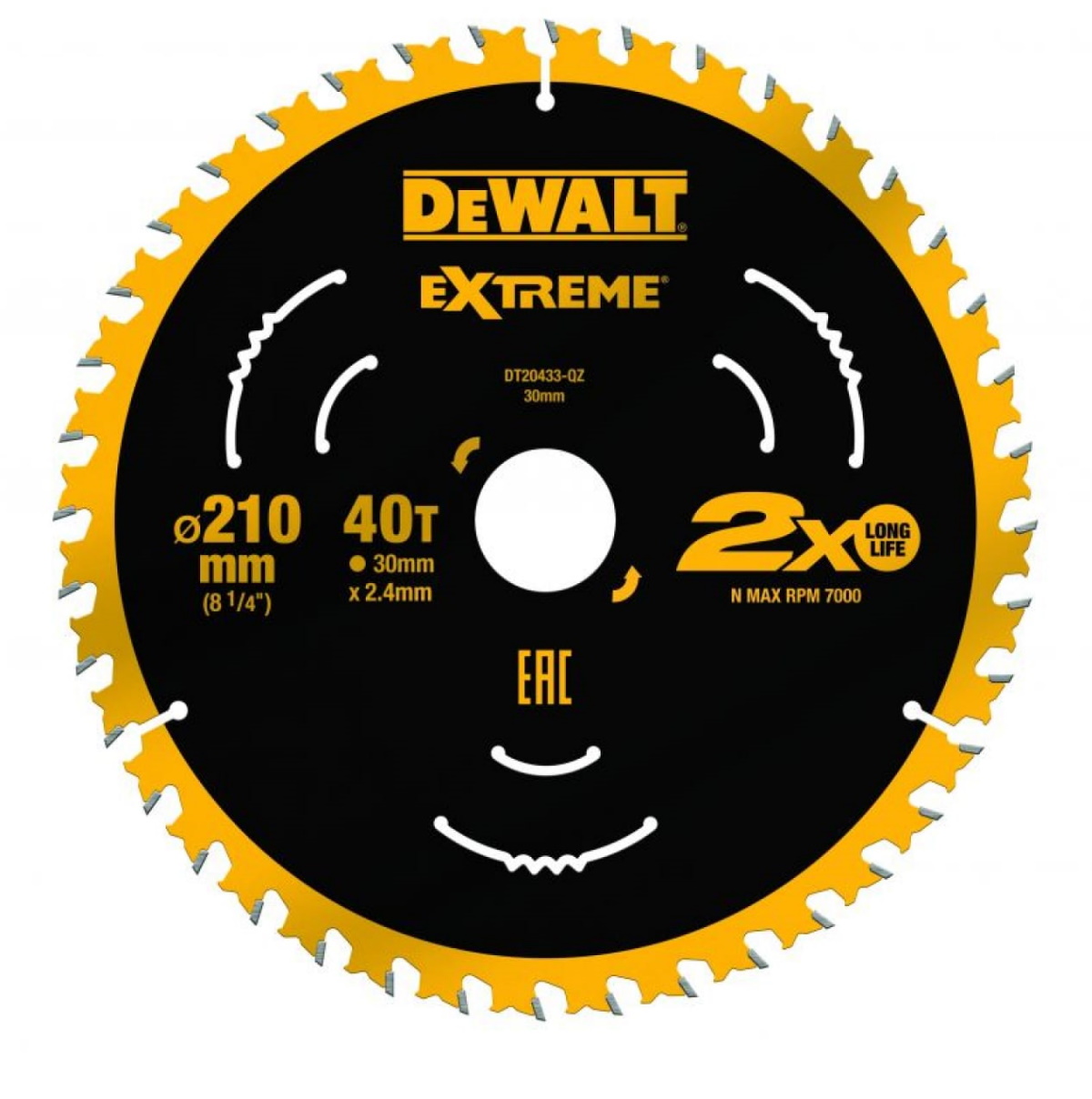 Диск пильный DeWalt EXTREME по дереву 210x30 40T