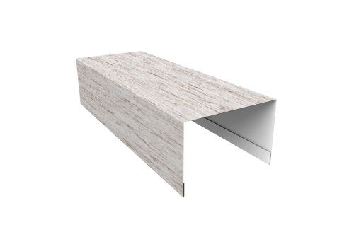 Крышка для забора из сайдинга Квадро Брус, Вертикаль Grand Line 0,45 Print Elite Snow Wood TwinColor (3м)