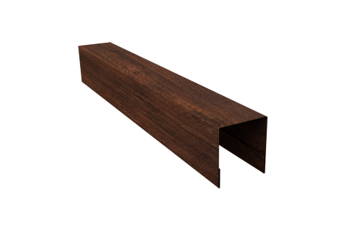 Планка боковая для забора из сайдинга Блок-хаус new Grand Line 0,45 Print-Double Premium Cherry Wood Dark F (3м)