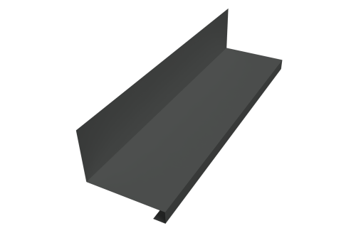 Планка примыкание нижнее к трубе фальц Grand Line 0,45 PE-Double с пленкой RAL 7016 антрацитово-серый (3м)