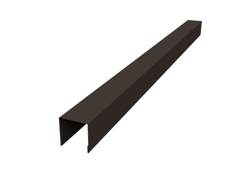 Планка вертикальная лицевая для забора жалюзи Palermo Grand Line 0,5 Velur X RR 32 темно-коричневый (3м)