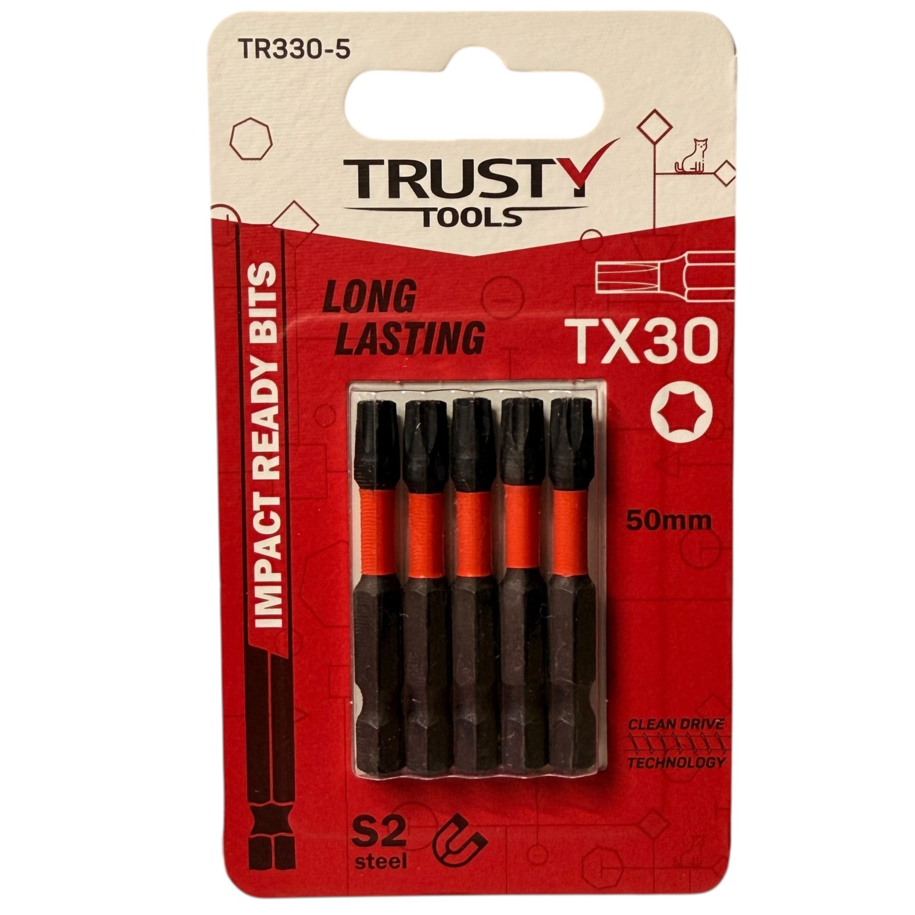 Биты ударные Trusty-Tools TX30 50 мм (5 шт)