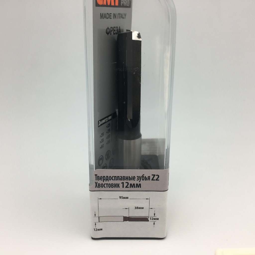 Фреза пазовая CMT 12х38х95 мм, S 12 мм