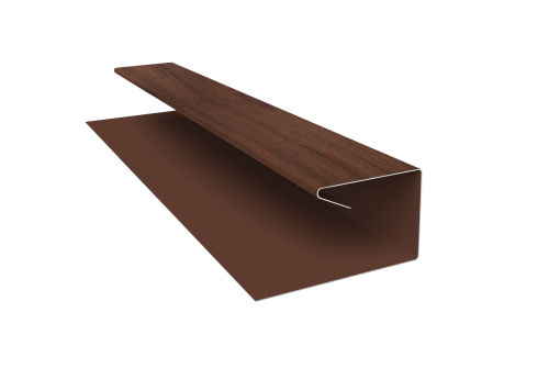 Планка П-образная завершающая сложная (КД) 0,45 Print Elite Choco Wood TwinColor (2м)