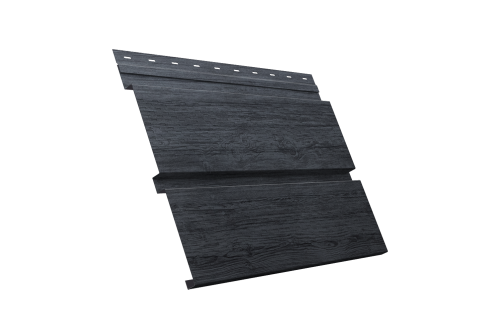 Софит металлический Квадро Брус Grand Line с перфорацией 0,45 Print Premium с пленкой Grey Wood TwinColor
