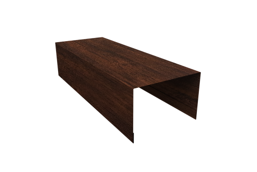 Крышка для забора из сайдинга Квадро Брус, Вертикаль Grand Line 0,45 Print-Double Premium Cherry Wood Dark F (3м)