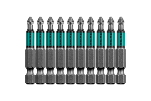 Биты PZ2 Kraftool Optimum Line 50 мм, тип хвостовика E 1/4″ 10шт в блистере (26124-2-50-10)