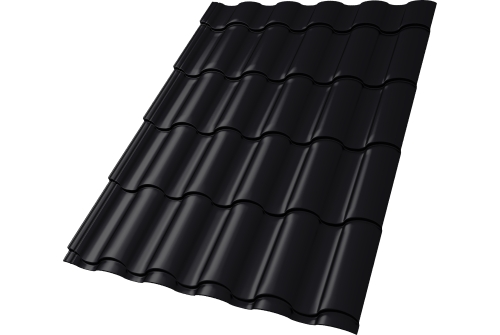 Металлочерепица "Кредо" ("Kredo") v01  0,5 PurPro Matt 275 RAL 9005 черный