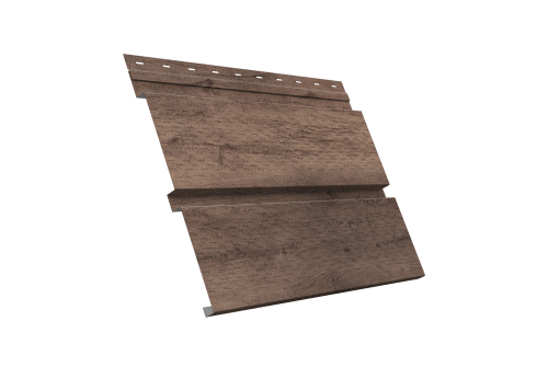 Софит металлический Квадро Брус Grand Line с перфорацией 0,45 Print Premium с пленкой Almond Wood Fresh