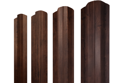 Штакетник М-образный B фигурный Grand Line 0,4 Print Premium Cherry Wood Fresh TwinColor