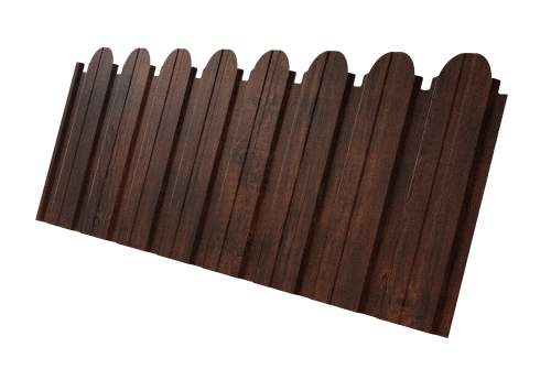 Профнастил C10B фигурный Grand Line 0,45 Print Premium Cherry Wood Dark FTC