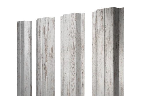 Штакетник П-образный A с прямым резом Grand Line 0,45 Print Elite Snow Wood TwinColor