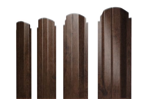 Штакетник П-образный A фигурный Grand Line 0,4 Print Premium Antique Wood TwinColor