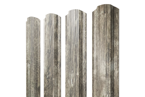 Штакетник Прямоугольный фигурный Grand Line 0,45 Print Elite Nordic Wood TwinColor