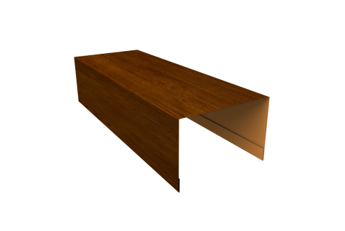Крышка для забора из сайдинга Квадро Брус, Вертикаль Grand Line 0,45 Print Premium Golden Wood Intense FTC (3м)