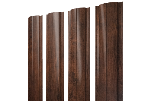 Штакетник Полукруглый Slim с прямым резом Grand Line 0,45 Print Premium Cherry Wood Dark FTC