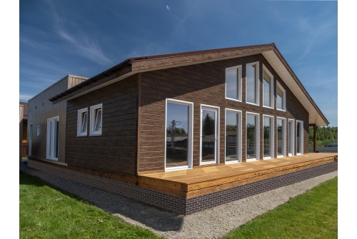 Фасадная панель Grand Line Состаренный кирпич Design Plus кофе с белым швом