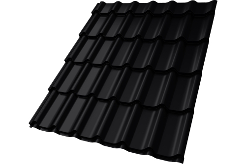 Металлочерепица Классик ("Classic") v01 0,5 PurLite M RAL 9005 черный