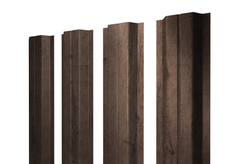 Штакетник П-образный A с прямым резом Grand Line 0,45 Print Premium Almond Wood Fresh
