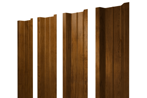 Штакетник П-образный B с прямым резом Grand Line 0,45 Print Elite Golden Wood TwinColor