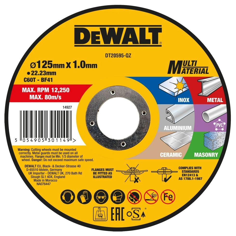 Круг отрезной по металлу DeWalt DT20595-QZ 125 мм