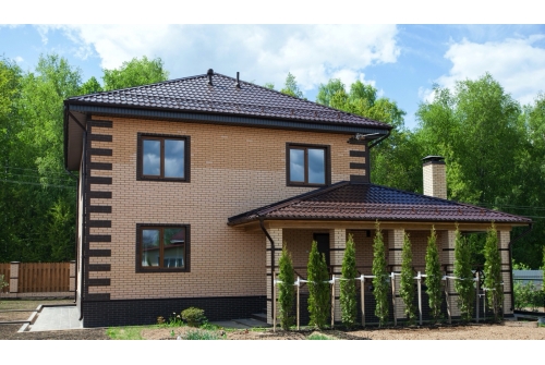 Металлочерепица Классик ("Classic") v01 0,5 PurLite M RAL 8017 шоколад