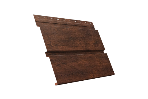 Софит металлический Квадро Брус Grand Line с перфорацией 0,45 Print Premium с пленкой Cherry Wood Dark FTC