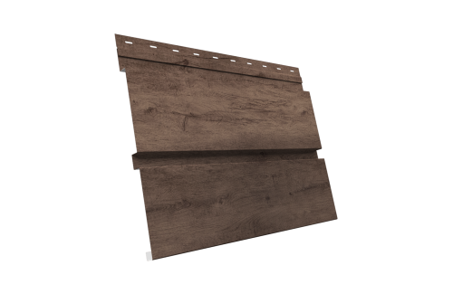 Софит металлический Квадро Брус Grand Line без перфорации 0,45 Print Premium с пленкой Almond Wood Fresh