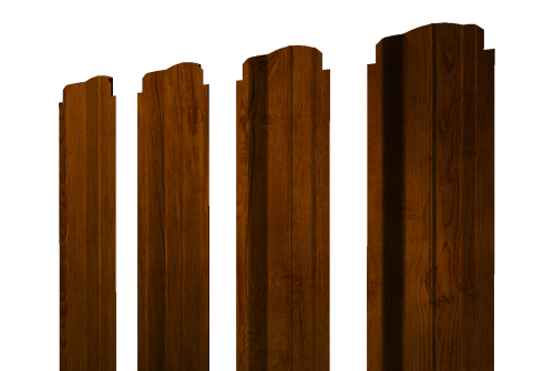 Штакетник П-образный B фигурный Grand Lineй 0,45 Print Premium Golden Wood Intense FTC