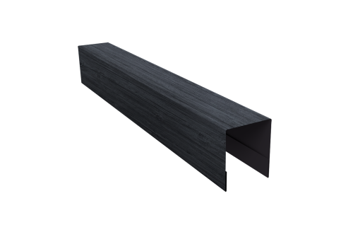 Планка боковая для забора из сайдинга Квадро Брус, Вертикаль Grand Line 0,45 Print Premium Grey Wood TwinColor (2м)