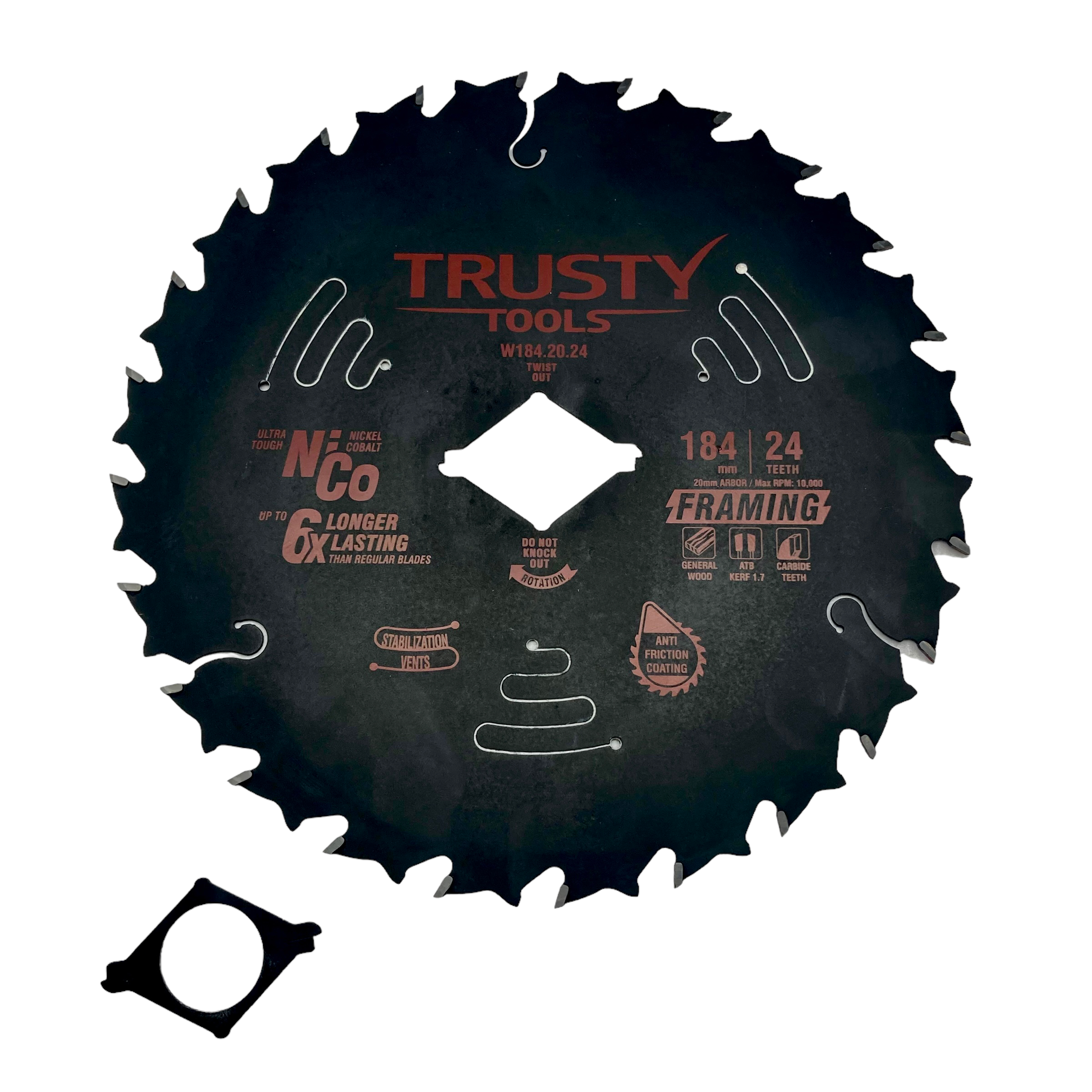 Диск пильный Trusty-Tools Framing по дереву 184х16 24T