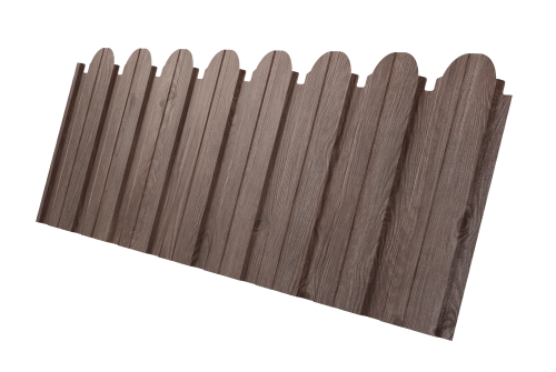 Профнастил C10B фигурный Grand Line 0,45 Print Elite White Wood TwinColor